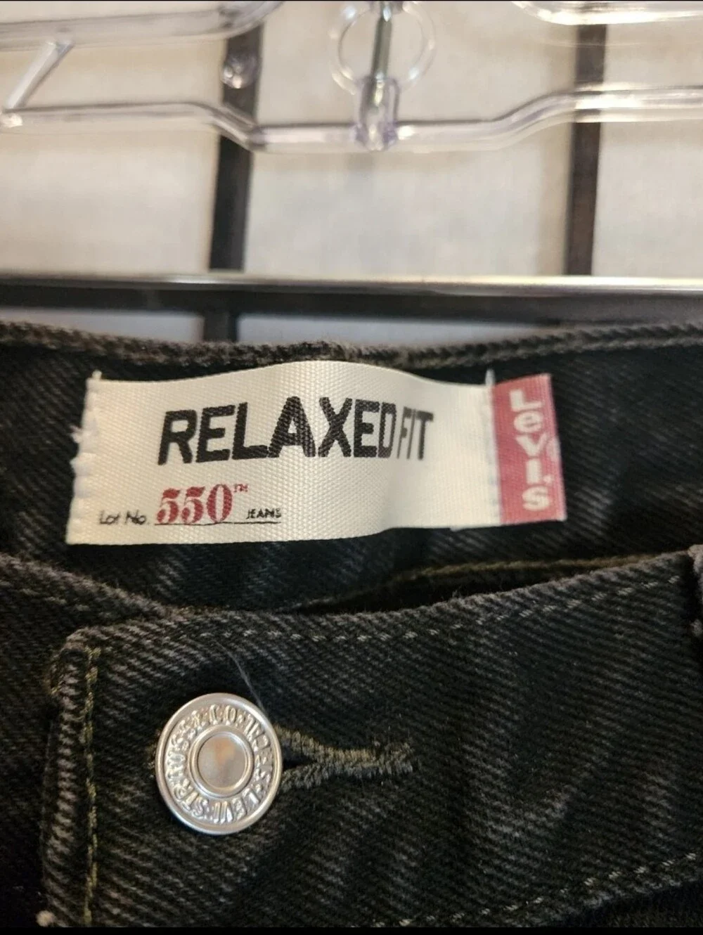 Levi's black jeans relaxed fit size 36x34